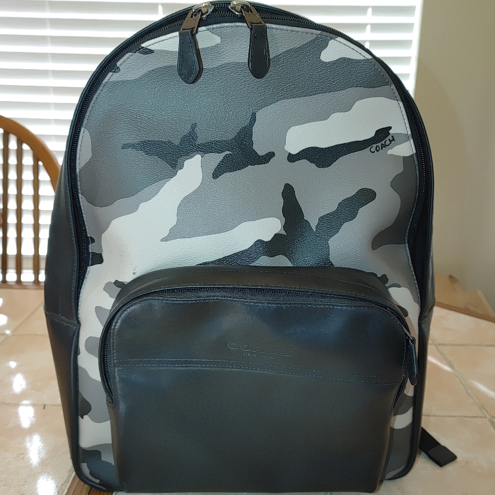 Coach Houston Black Camo Backpack